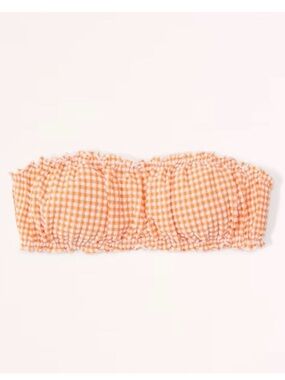 Abercrombie & Fitch Orange and White Gingham Bandeau Top